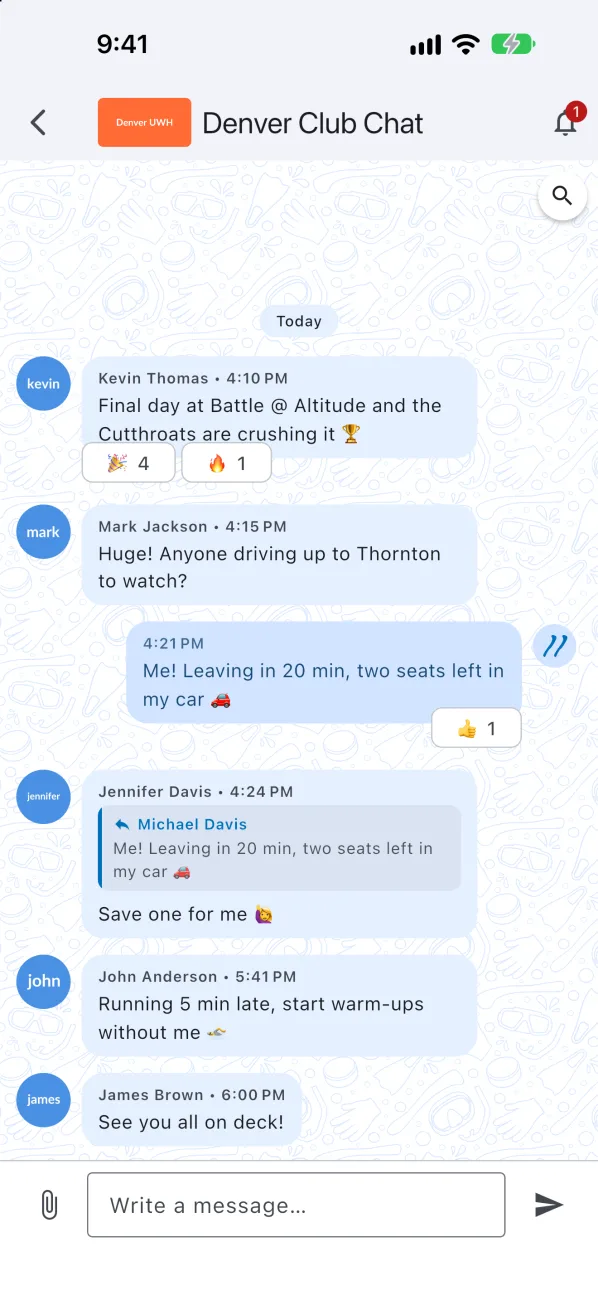 Chat with your club